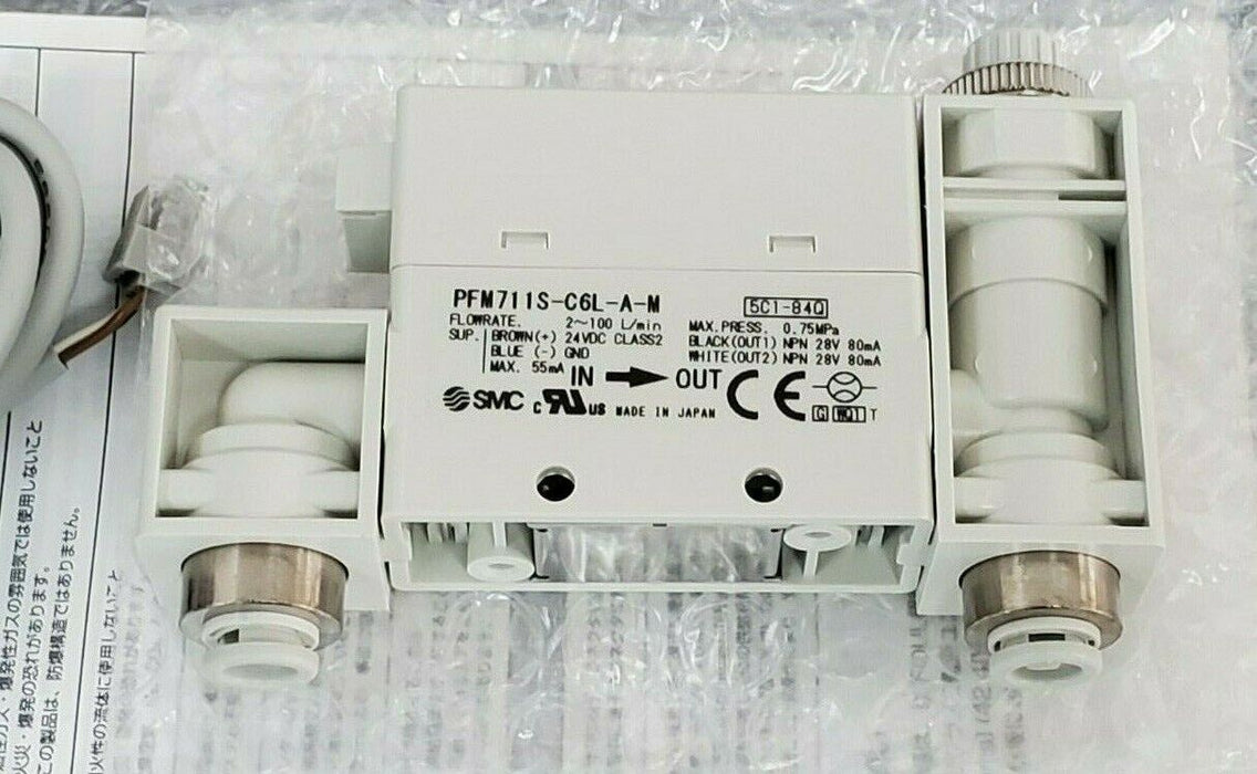 BOX OF 2 NEW SMC PFM711S-C6L-A-M DIGITAL FLOW SWITCH 5C1-84Q PF1E90 PFM711SC6LAM