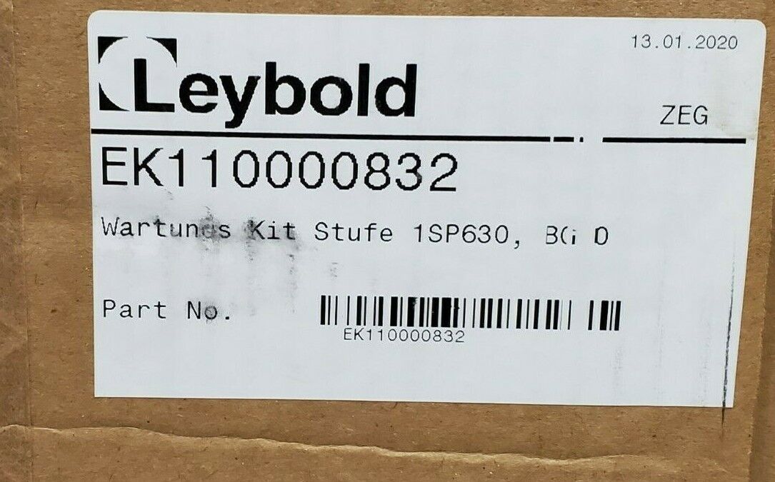 NIB OERLIKON LEYBOLD EK110000832 PUMP MAINTENANCE KIT, LEVEL 1, SP 630 1SP630