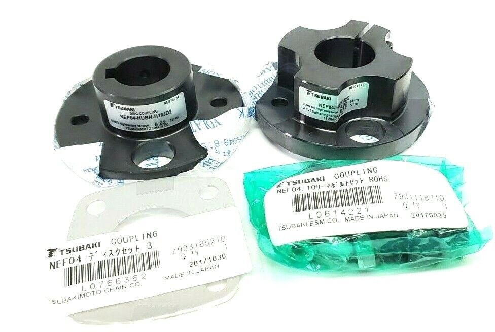 NEW TSUBAKI NEF04-HUBN-H19JD2 / NEF04-HUBK-22C DISC COUPLINGS NEF04