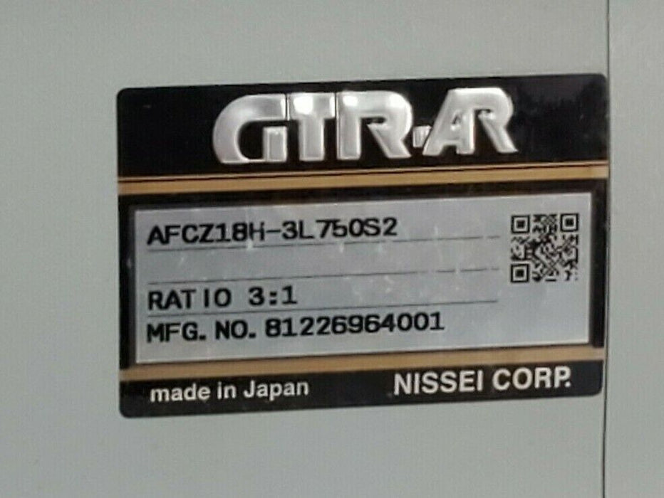 NIB NISSEI GTR-AR AFCZ18H-3LZ50S2 SPEED REDUCER, 3:1 RATIO, 81226964001