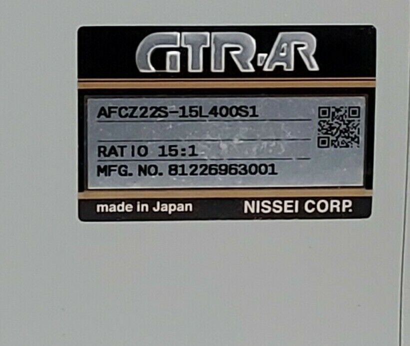 NIB NISSEI / GTR-AR AFCZ22S-15L400S1 TRANSMISSION REDUCER 15:1 RATIO