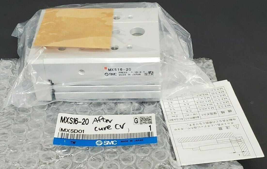 NEW SMC MXS16-20 AIR SLIDE TABLE 16 MM BORE 20 MM STROKE MXS1620