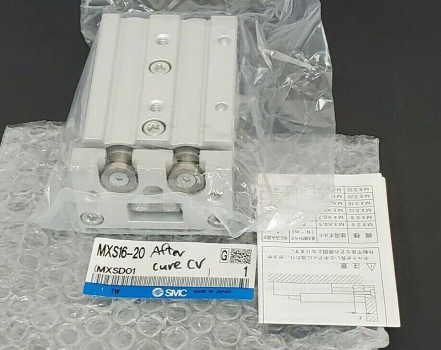 NEW SMC MXS16-20 AIR SLIDE TABLE 16 MM BORE 20 MM STROKE MXS1620