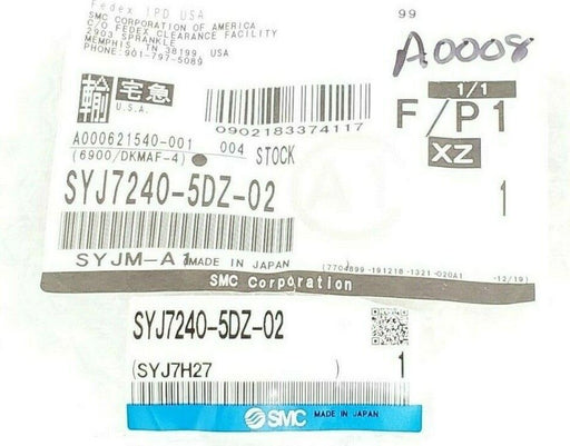 NEW SMC SYJ7240-5DZ-02 DOUBLE SOLENOID VALVE BASE MOUNT SYJ72405DZ02