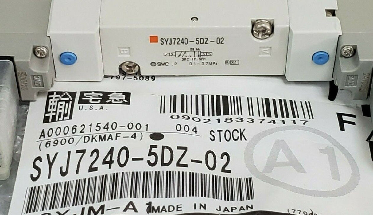 NEW SMC SYJ7240-5DZ-02 DOUBLE SOLENOID VALVE BASE MOUNT SYJ72405DZ02