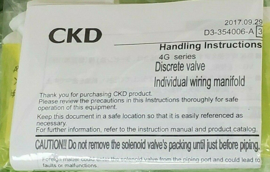 NIB CKD M4GB120R-C6-E2HZ1D-7-3 DISCRETE VALVE MANIFOLD ASSEMBLY M4GB120RC6E2HZ1D