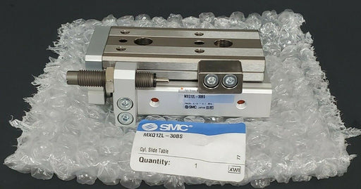 NEW SMC MXQ12L-30BS CYLINDER TABLE SLIDE SHOCK ABSORB MXQ12L30BS