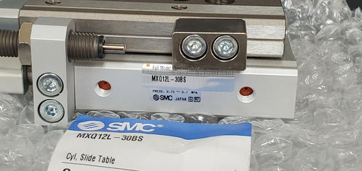 NEW SMC MXQ12L-30BS CYLINDER TABLE SLIDE SHOCK ABSORB MXQ12L30BS