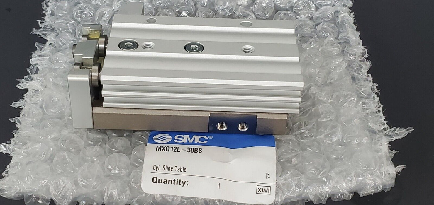 NEW SMC MXQ12L-30BS CYLINDER TABLE SLIDE SHOCK ABSORB MXQ12L30BS