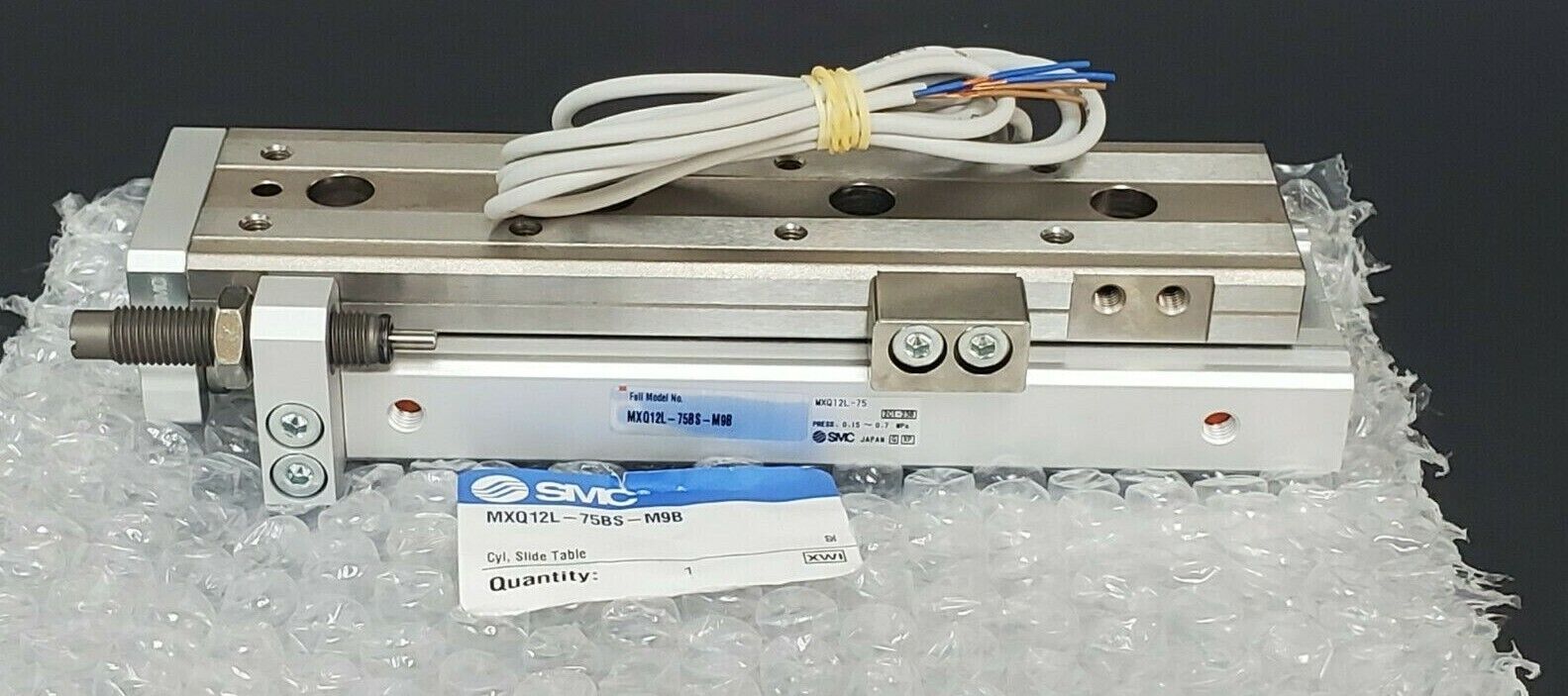 NEW SMC MXQ12L-75BS-M9B CYLINDER SLIDE TABLE MXQ12L75BSM9B, 0.15~0.7 MPa