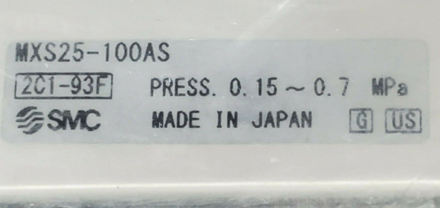 NEW SMC MXS25-100AS AIR SLIDE TABLE CYLINDER MXS25100AS, MAX. 0.5~0.7MPa