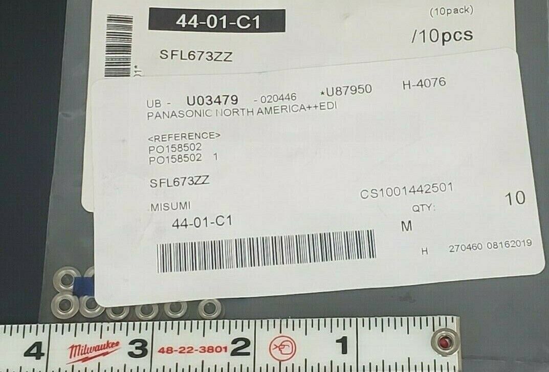 LOT OF 11 NEW MISUMI SFL673ZZ SMALL DEEP GROVE BALL BEARINGS