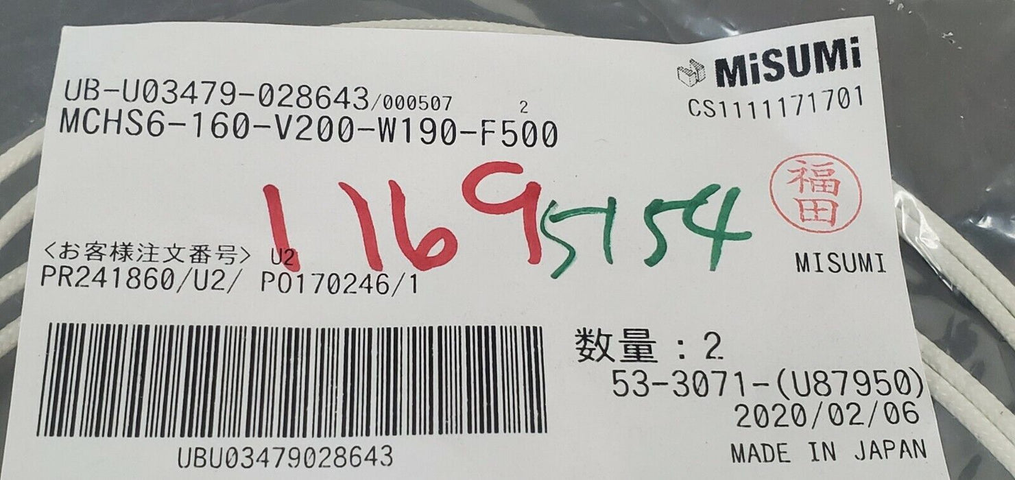 LOT OF 2 NEW MISUMI MCHS6-160-V200-W190-F500 CARTRIDGE HEATERS