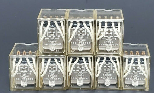 LOT OF 8 MIDTEX RELAY INC. 156-15C500 RELAYS 15615C500, 24VDC