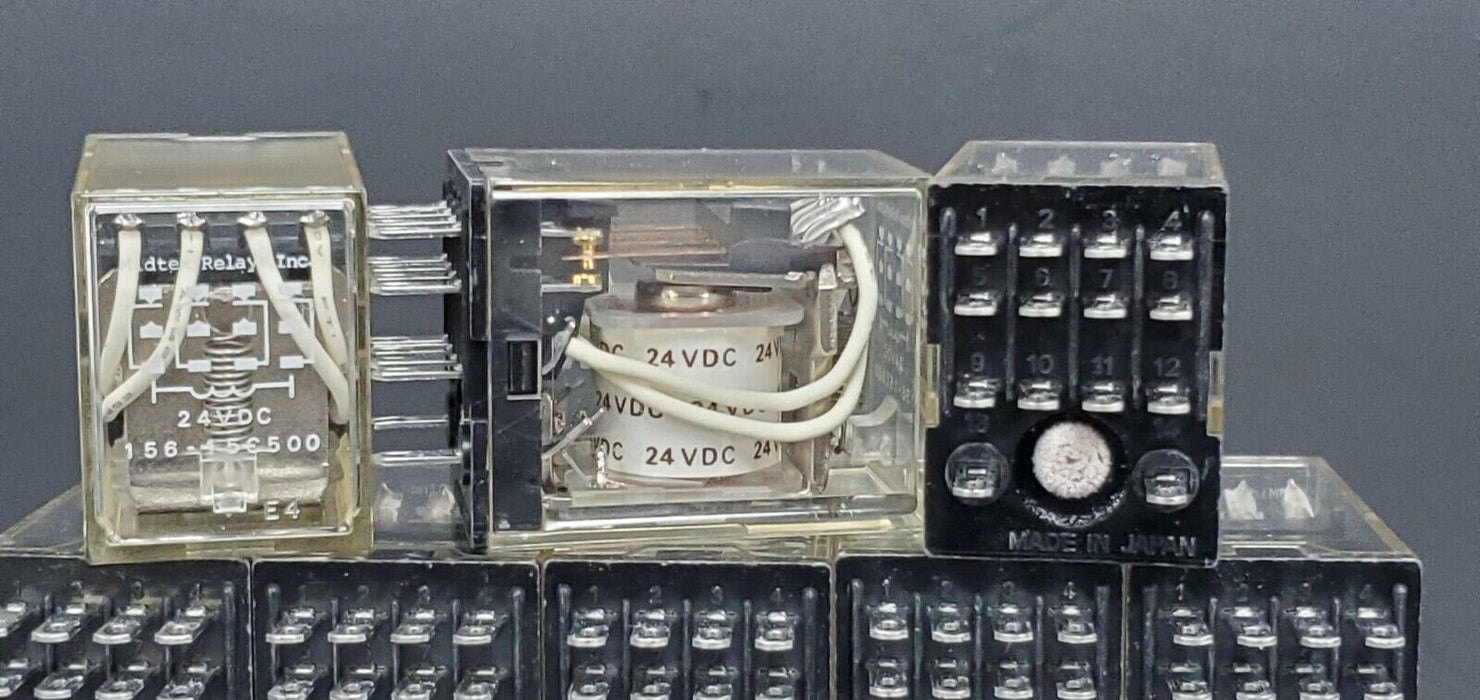 LOT OF 8 MIDTEX RELAY INC. 156-15C500 RELAYS 15615C500, 24VDC