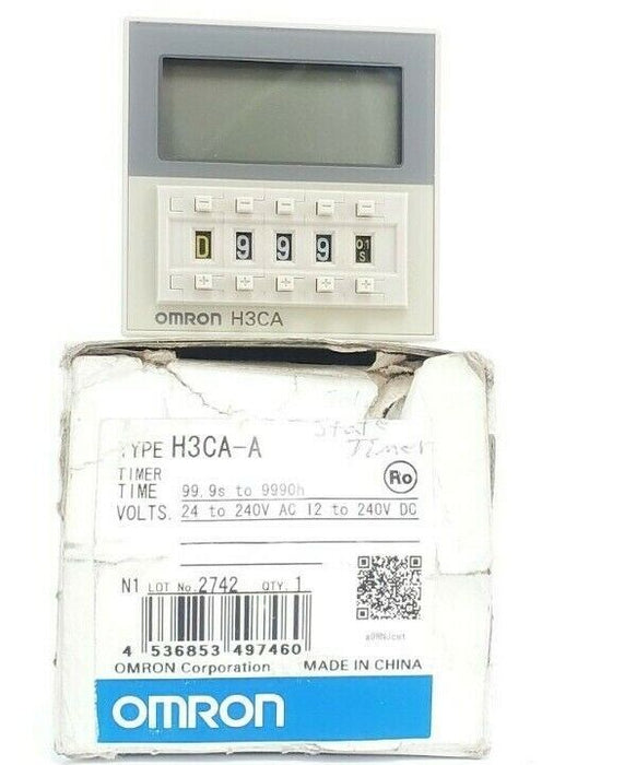NIB OMRON H3CA-A SOLID STATE TIMER 99.9S TO 9990H, 24 TO 240V AC 12 TO 240V DC