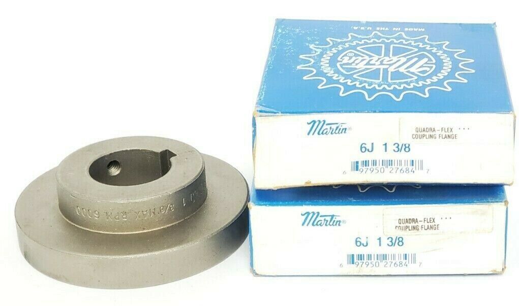 LOT OF 2 NIB MARTIN 6J 1 3/8 QUADRA-FLEX COUPLING FLANGES