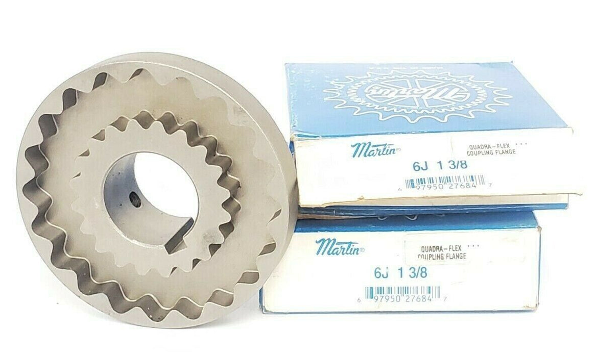 LOT OF 2 NIB MARTIN 6J 1 3/8 QUADRA-FLEX COUPLING FLANGES