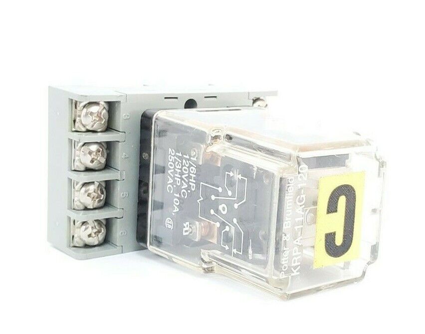 POTTER & BRUMFIELD KRPA-11AG-120 RELAY KRPA11AG120, 120V W/ 27E891 SOCKET