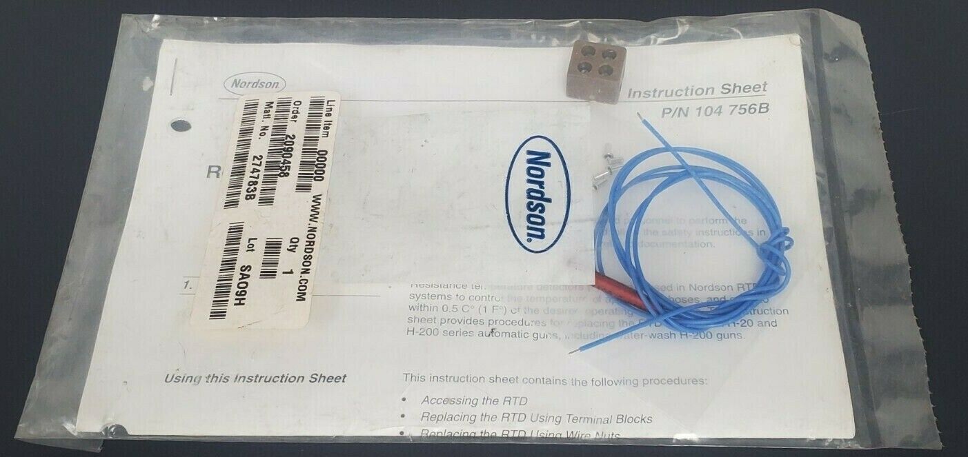 NEW NORDSON 274783B KIT GUN RTD REPLACEMENT WIRE PROBE AND COMPONENTS