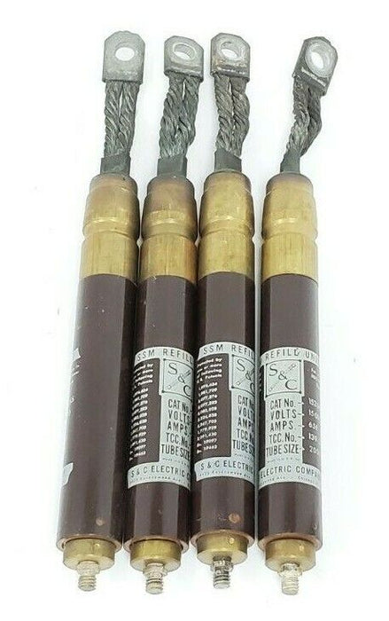LOT OF 4 S&C 152065 SSM REFILL UNITS VOLTS 15000, AMPS. 65E, TCC. NO. 139-3