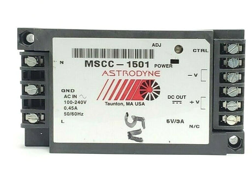 ASTRODYNE MSCC-1501 POWER SUPPLY 100-240V, 0.45A, 50/60HZ, MSCC1501