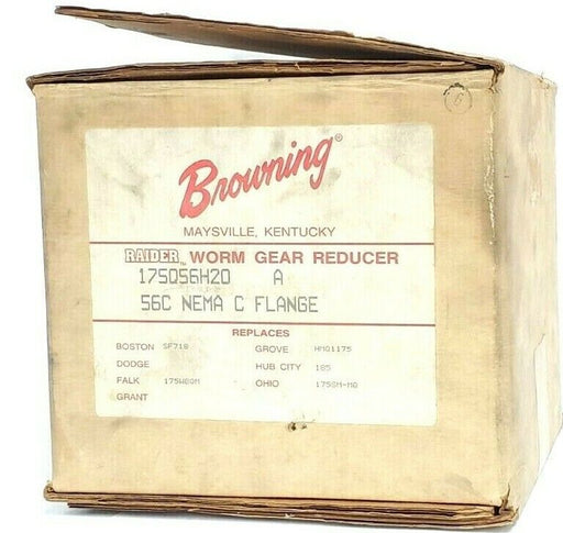 NIB BROWNING 175Q56H20 A 56C NEMA C FLANGE WORM GEAR REDUCER