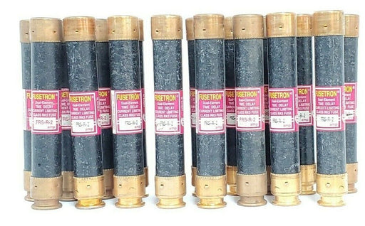 LOT OF 18 COOPER BUSSMANN FRS-R-2 FUSETRON TIME DELAY FUSES FRSR2
