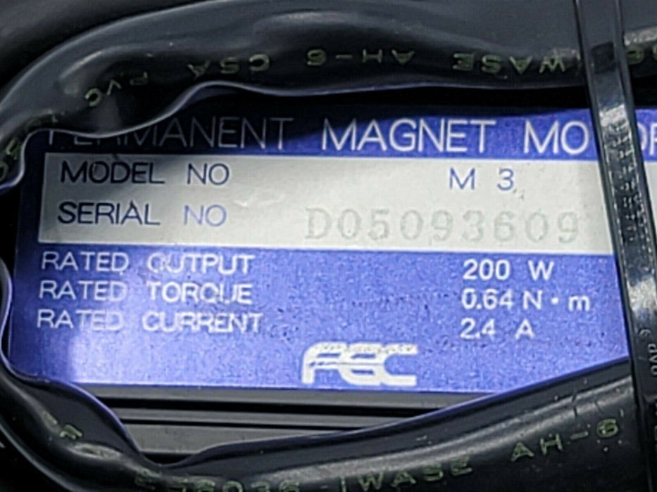 FEC INC. DFT-132W3-S TOOL MODEL NO. M3 PERMANENT MAGNET MOTOR