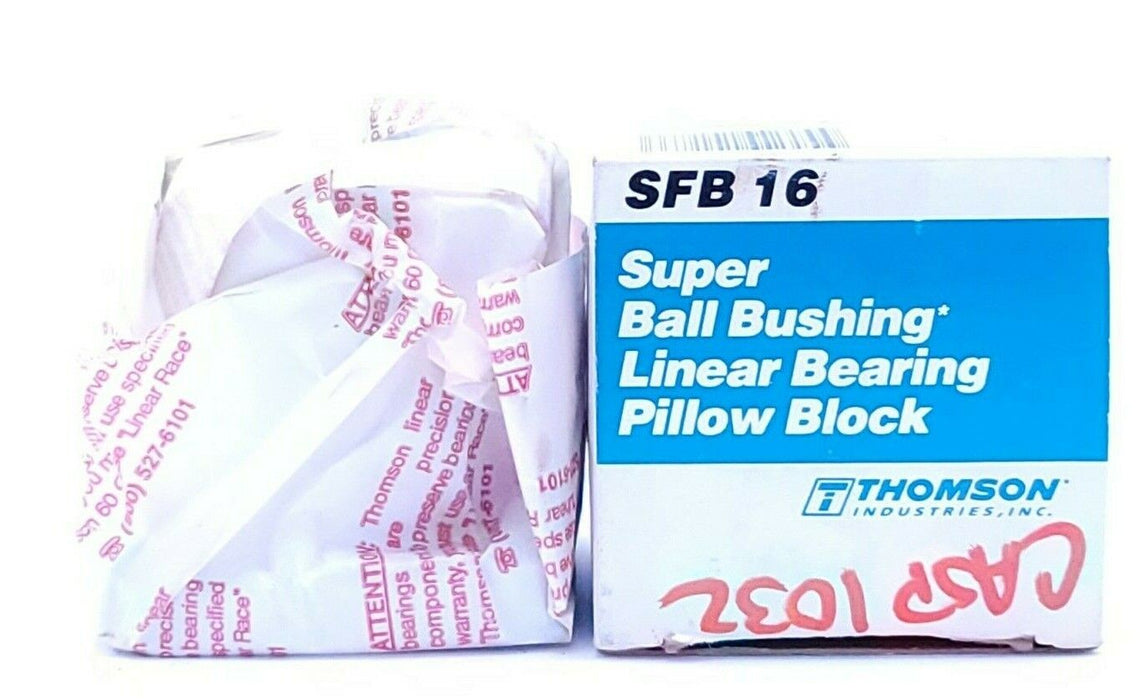 NIB THOMSON INDUSTRIES INC. SFB 16 LINEAR BEARING PILLOW BLOCK SFB16, 1''