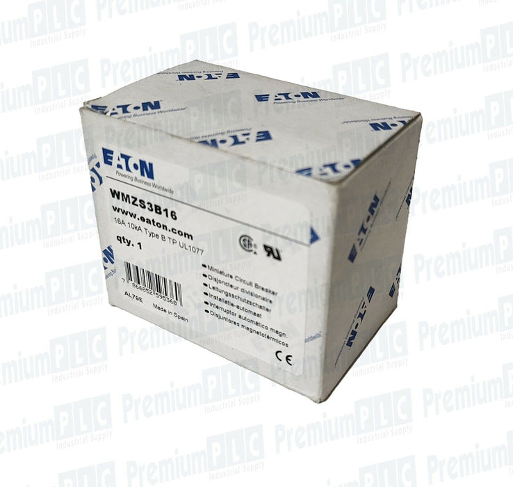NEW EATON WMZS3B16 MINIATURE CIRCUIT BREAKER 16A 10kA TYPE B 277/480VAC 3P