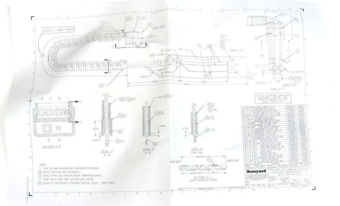 NEW HONEYWELL MEASUREX 08617001 REV. B 2041 POWERTRACK ASSY LOWER 6598617001AA01