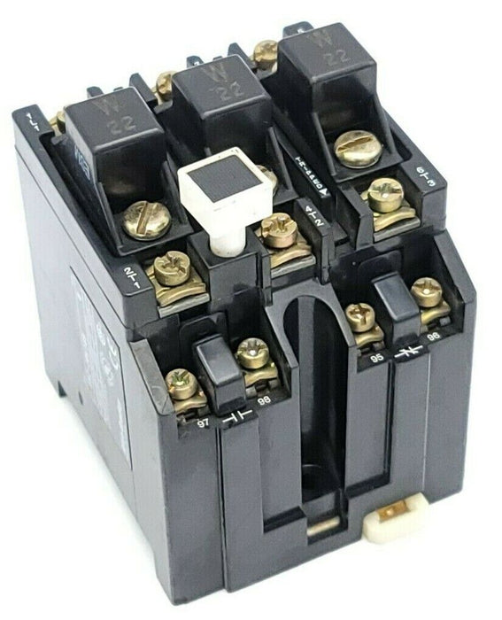 ALLEN BRADLEY 592-JOV169 SER. B OVERLOAD RELAY W/ (3) W22 HEATER ELEMENTS