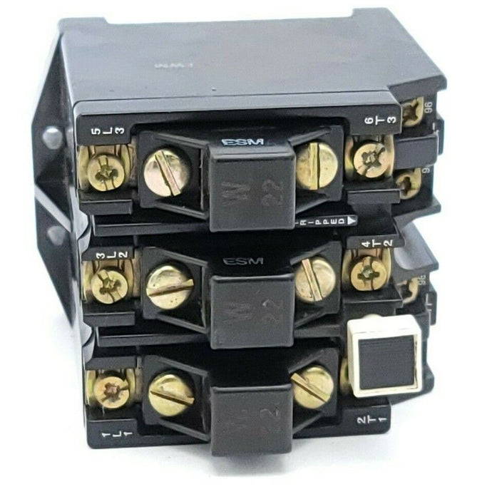 ALLEN BRADLEY 592-JOV169 SER. B OVERLOAD RELAY W/ (3) W22 HEATER ELEMENTS