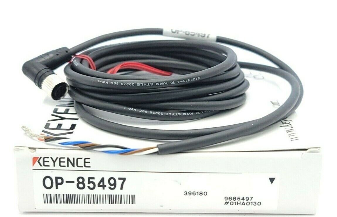 NIB KEYENCE OP-85497 CORDSET 4PIN FEMALE L-SHAPED CONNECTOR OP85497