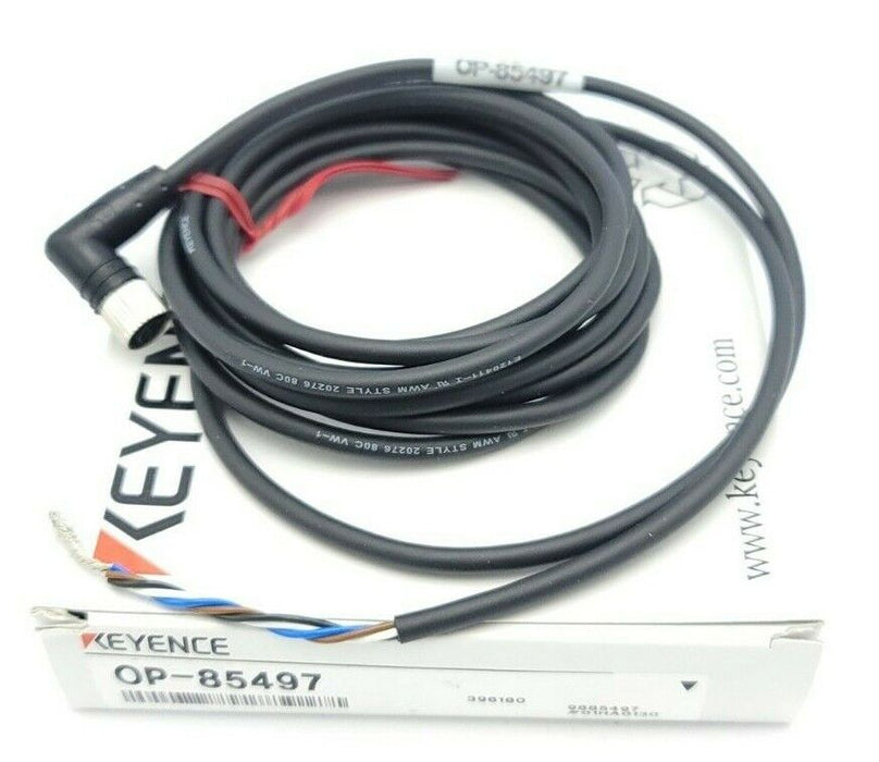 NIB KEYENCE OP-85497 CORDSET 4PIN FEMALE L-SHAPED CONNECTOR OP85497