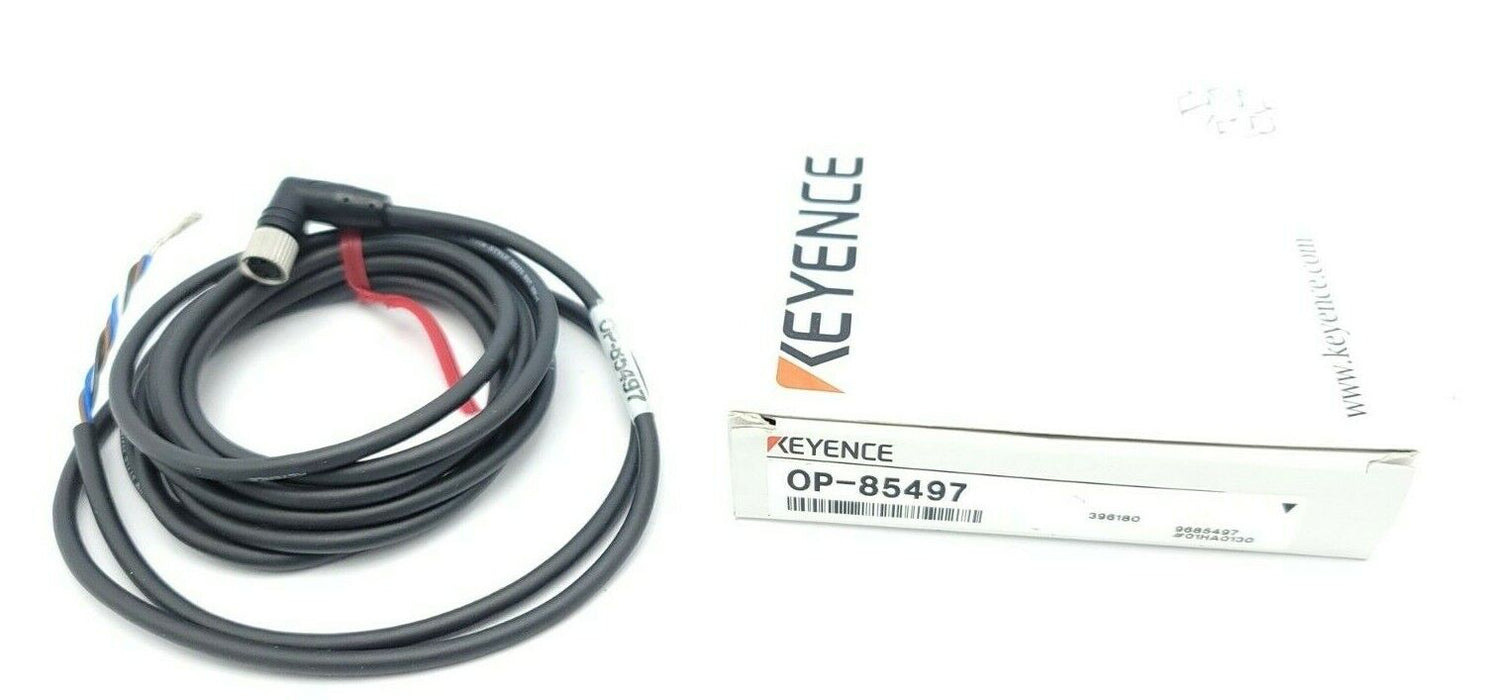 NIB KEYENCE OP-85497 CORDSET 4PIN FEMALE L-SHAPED CONNECTOR OP85497