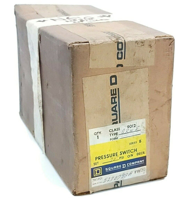 FACTORY SEALED SQUARE D 9012-GRW5 PRESSURE SWITCH 9012GRW5 SER B RANGE 3-150PSIG