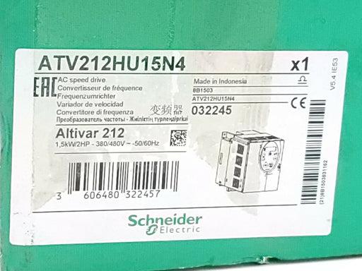 NIB SCHNEIDER ELECTRIC ATV212HU15N4 SPEED DRIVE 380-480 VAC 50/60 HZ 1.5 KW 2 HP