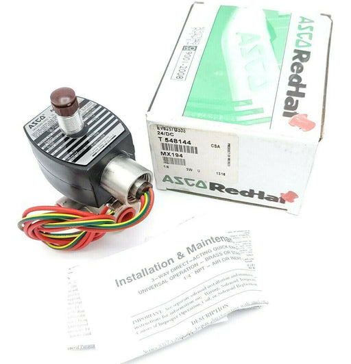 NIB ASCO EV8317G308 3/2 EX PROOF SOLENOID VALVE 1/4'' PIPE 1.4W 24VDC 8317G308