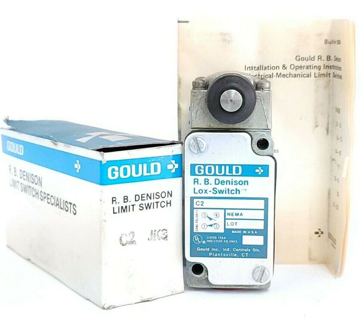 NIB GOULD R.B. DENISON C2-JK3 LIMIT SWITCH C2JK3