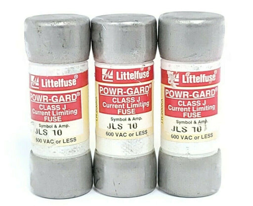 LOT OF 3 LITTELFUSE JLS10 POWR-GARD CLASS J FUSES JLS-10 600VAC
