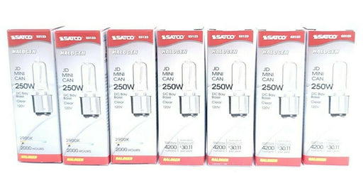 LOT OF 7 NEW SATCO S3123 LAMPS 250 WATT DC. BAY BASE-BA15D 120V