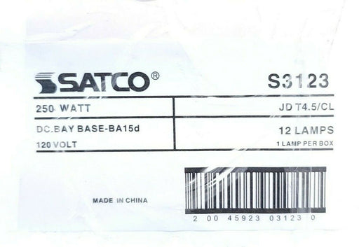 LOT OF 7 NEW SATCO S3123 LAMPS 250 WATT DC. BAY BASE-BA15D 120V