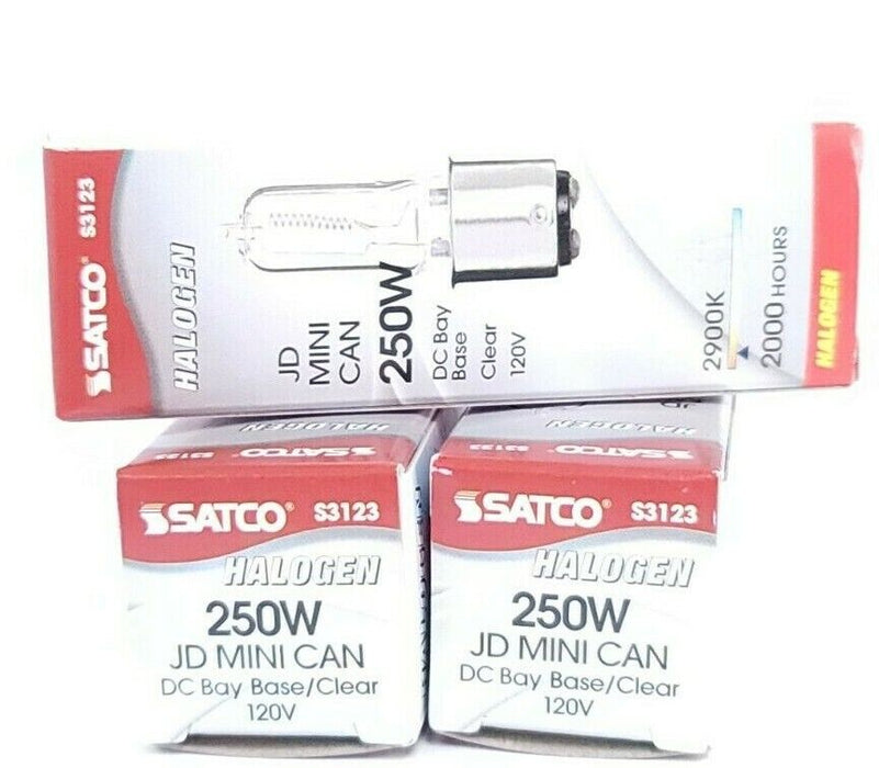 LOT OF 7 NEW SATCO S3123 LAMPS 250 WATT DC. BAY BASE-BA15D 120V