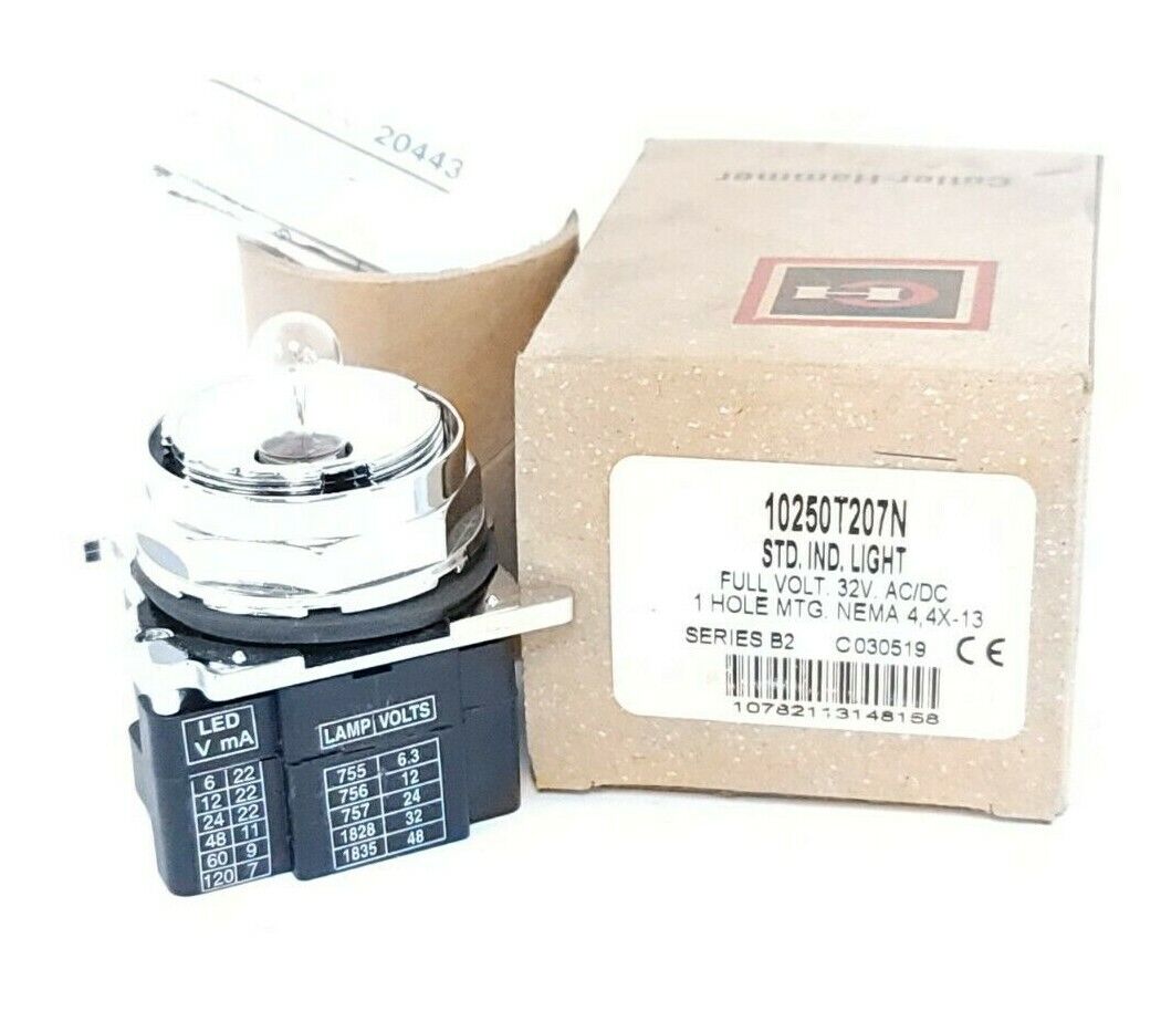 NIB EATON CUTLER-HAMMER 10250T207N STD. IND. LIGHT FULL VOLT 32V AC/DC