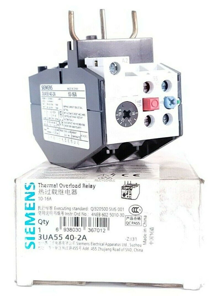 NIB SIEMENS 3UA55 40-2A THERMAL OVERLOAD RELAY 10-16A