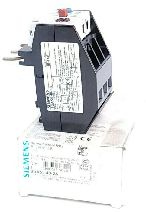 NIB SIEMENS 3UA55 40-2A THERMAL OVERLOAD RELAY 10-16A