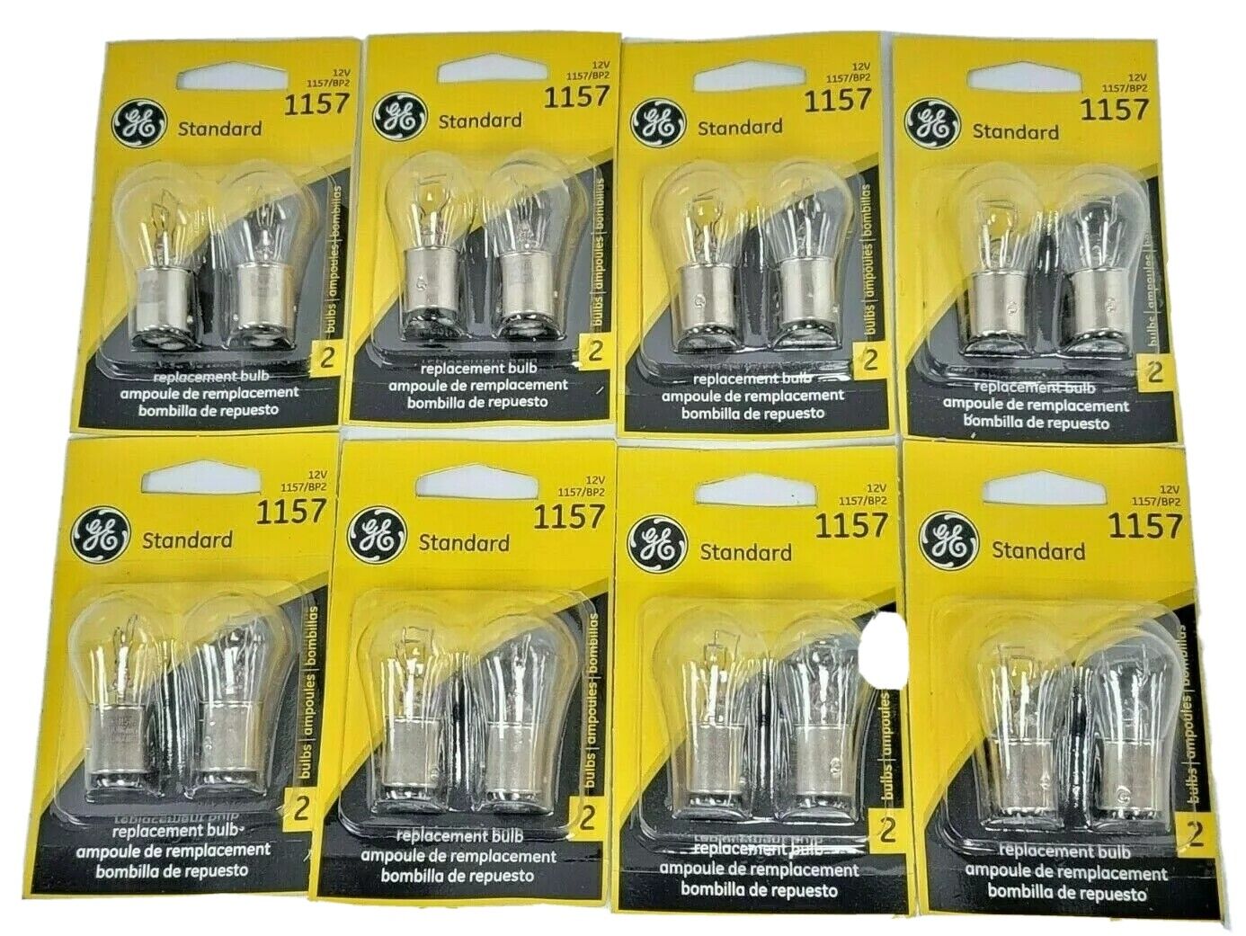 LOT OF 16 NEW GE LIGHTING 1157/BP2 REPLACEMENT BULBS 12V