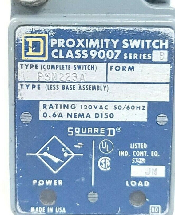 SQUARE D 9007-PSN223A PROXIMITY SWITCH 120VAC 50/60HZ 9007PSN223A SER. B